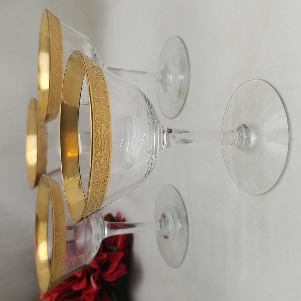 Tiffin Valencia Gold Encrusted Champagne Glasses